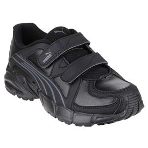 Puma Axis V3 kid's black synthetic leather touch -fasten trainer