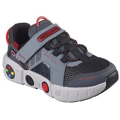 Skechers Gametronix kids grey touch fasten trainer #SK402260L