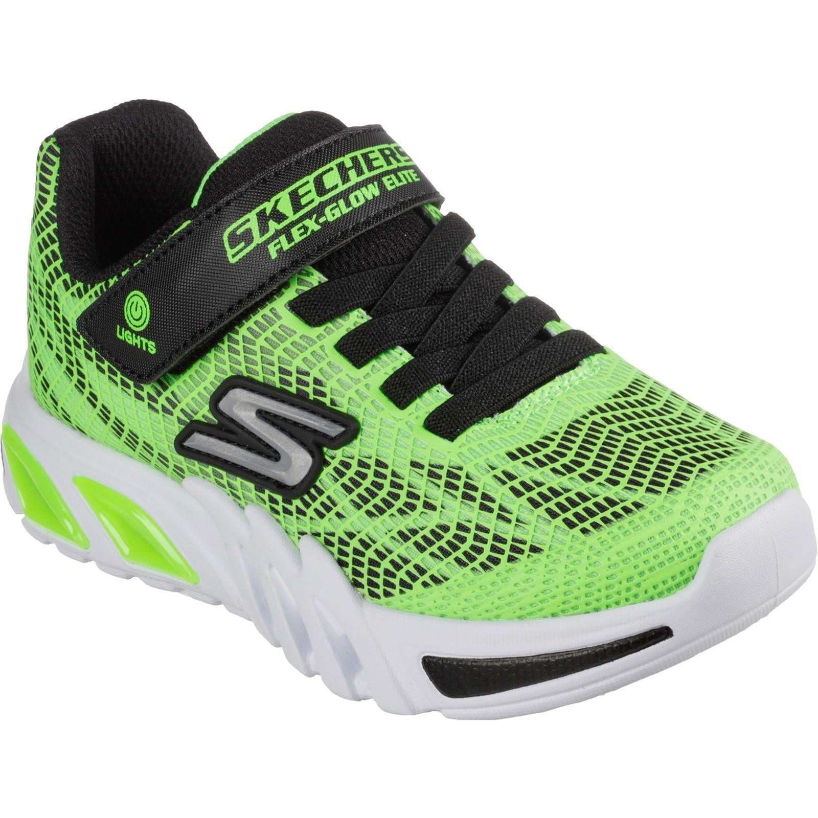 Skechers Flex-Glow Elite Vorlo kids touch fasten trainer (pre school sizes light up) #SK400137L