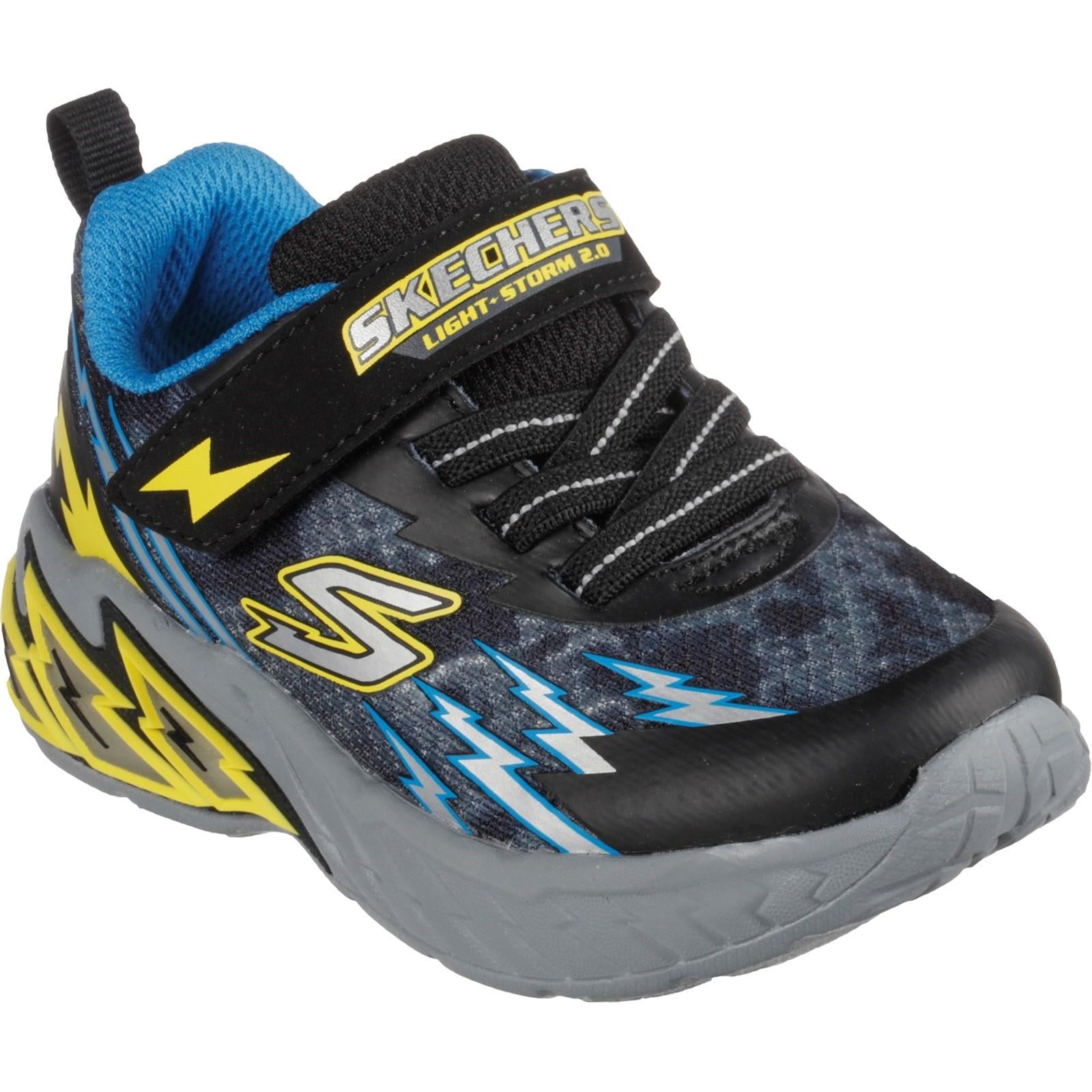 Skechers Light Storm 2.0 kids touch fasten light up trainer #SK400150N