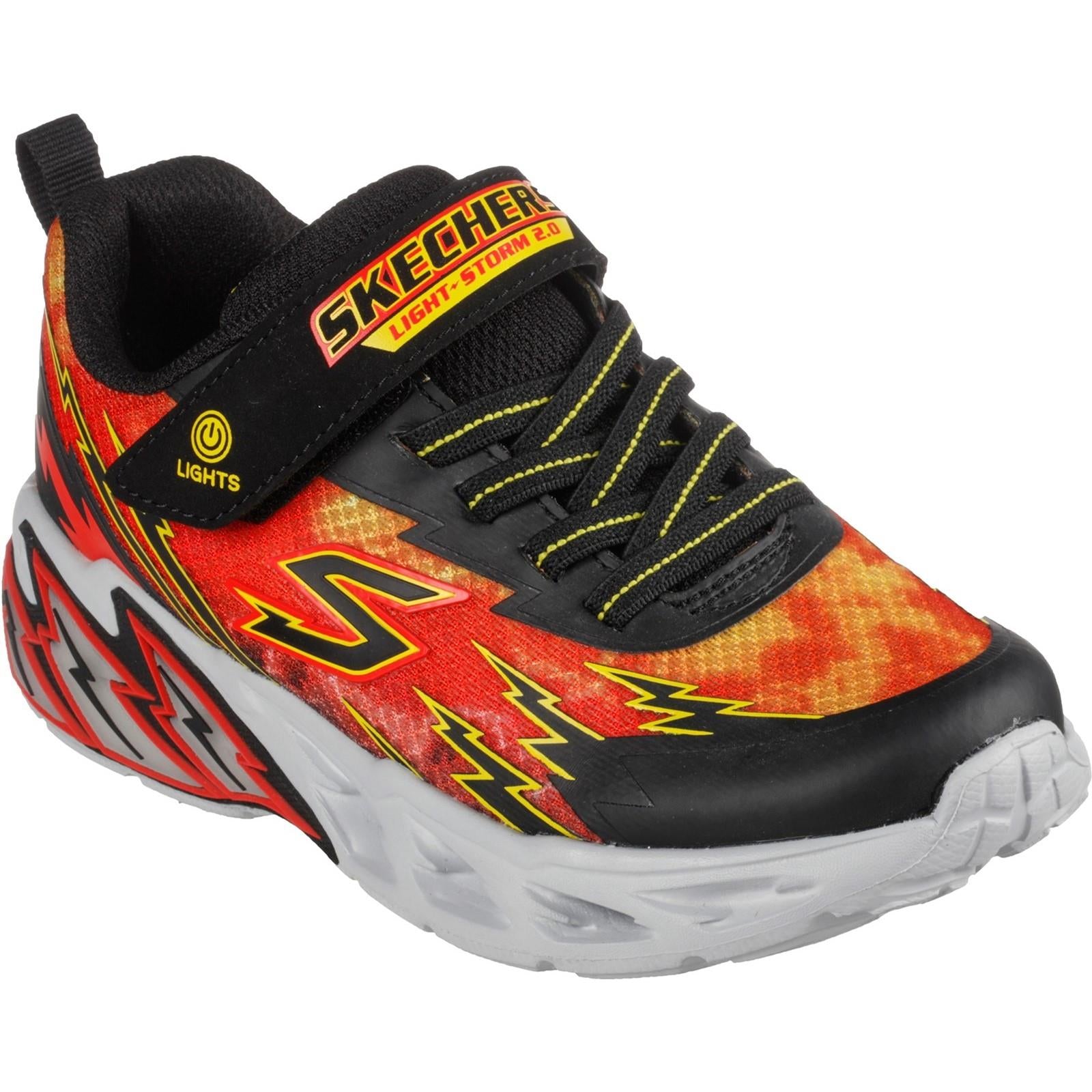 Skechers Light Storm 2.0 kids touch fasten light up trainer #SK400150N