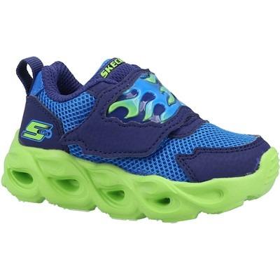 Skechers Thermo-Flash Flame-Flow toddlers navy touch fasten light up trainer #SK400104N