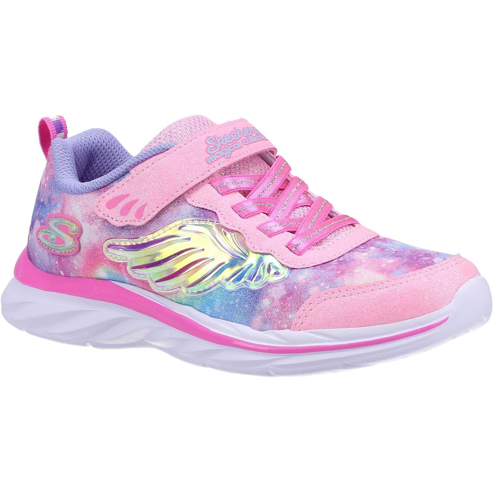 Skechers Quick Kicks Flying Beauty girls pink/lavender touch fasten trainer #SK302208L