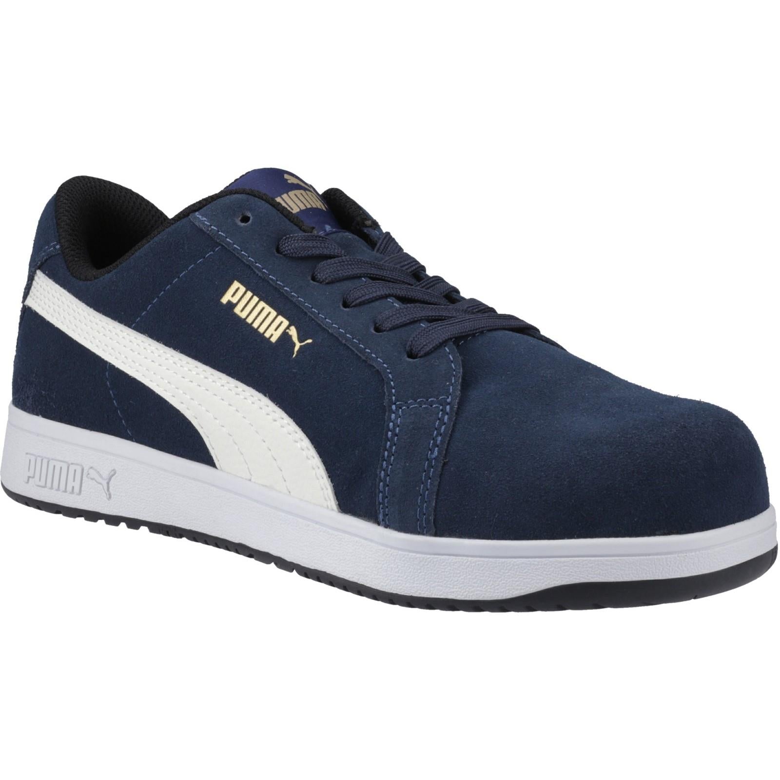 Puma Iconic Low S1P navy blue composite toe/midsole work safety trainers shoes