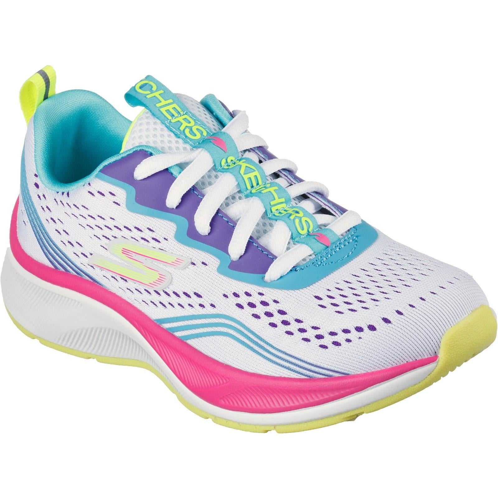 Skechers Elite Sport Radiant Squad kids white washable trainer #SK303651L