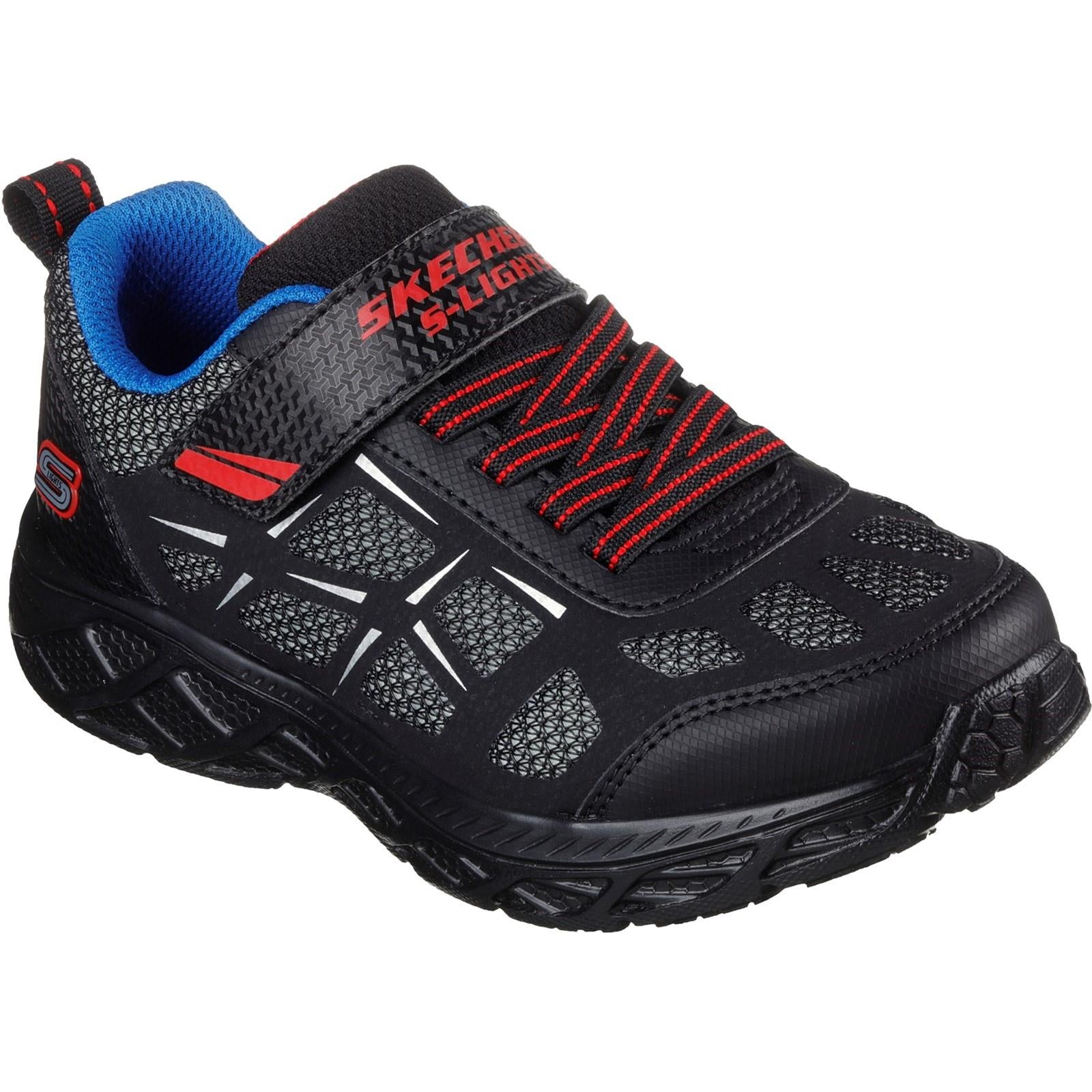 Skechers Dynamic-Flash Rezlur kids black touch fasten trainer #SK401529L