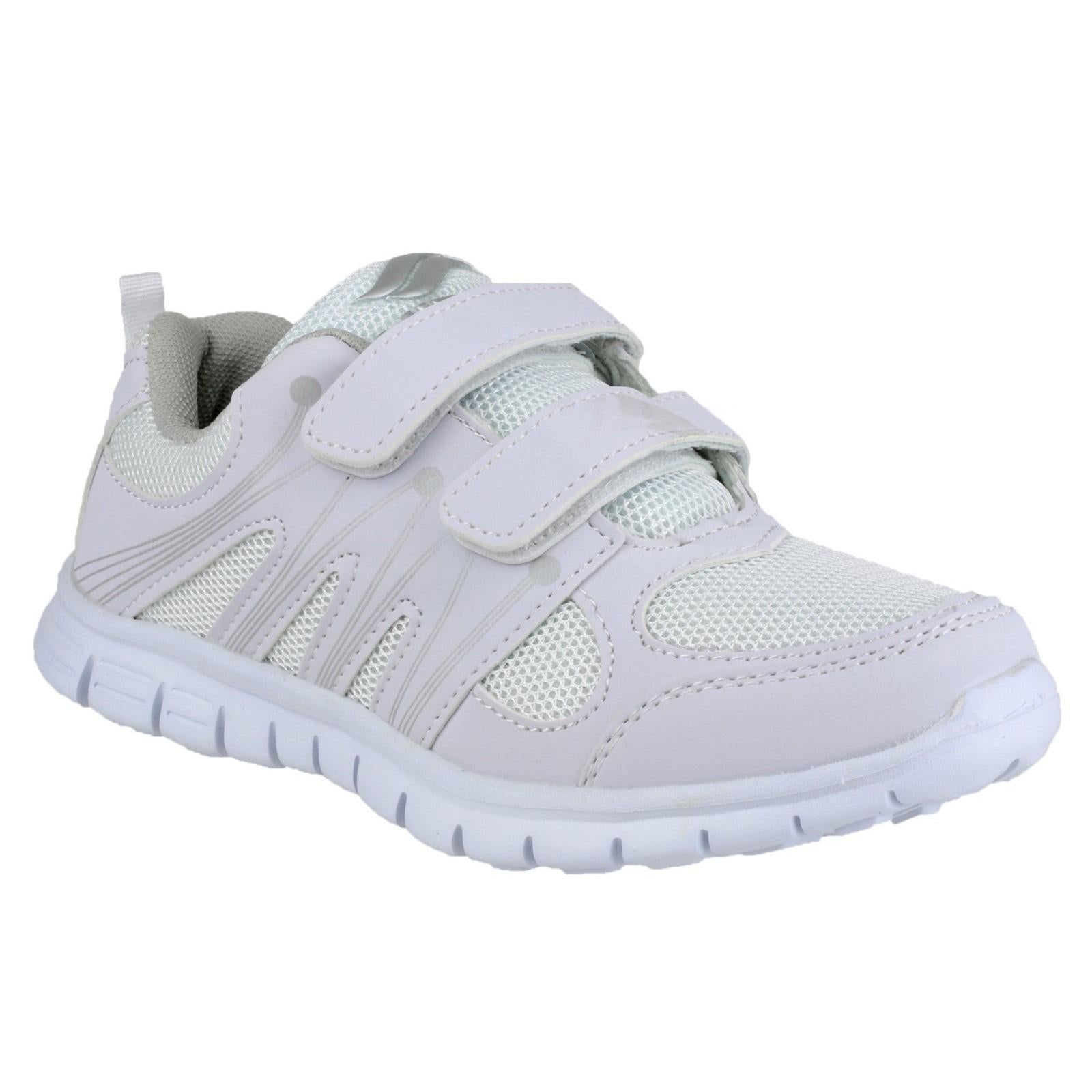 MIRAK Milos kids white touch-fastening sports trainer shoe