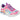 Skechers Rainbow Racers girls pink light up touch fasten trainer #SK302300L