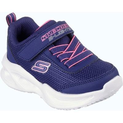 Skechers Sola Glow toddlers navy light up touch fasten trainer #SK303715N