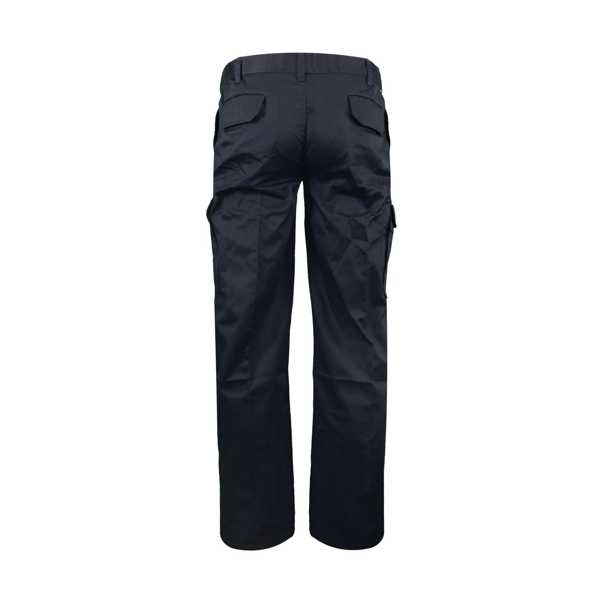 Warrior mens navy multi pocket polycotton cargo work trousers