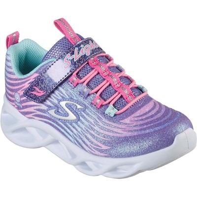 Skechers Twisty Brights Mystical Bliss kids lavender light up trainer #SK302321L