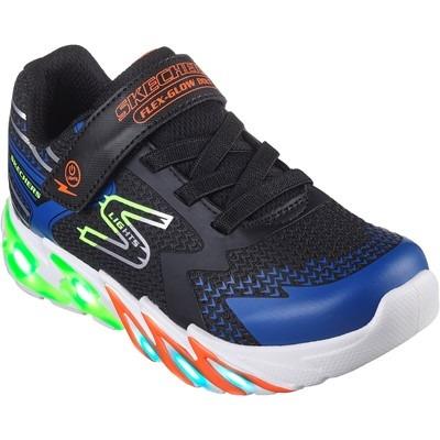 Skechers S Lights Flex-Glow Bolt kids black/blue light up trainer #SK400138L