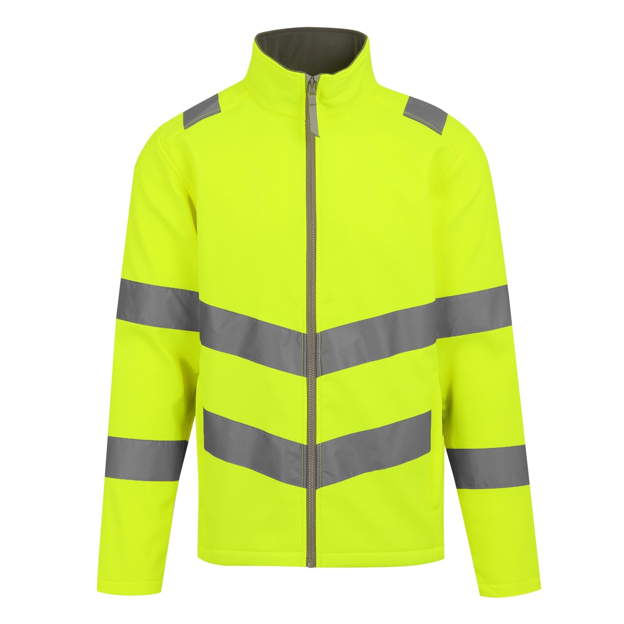 Regatta High Visibility Pro Contrast Ablaze yellow work softshell jacket #TRA712