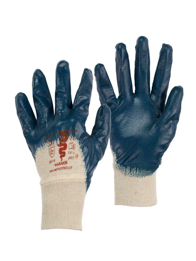 Warrior blue nitrile palm coated knit wrist work glove - 12 pairs #GL130