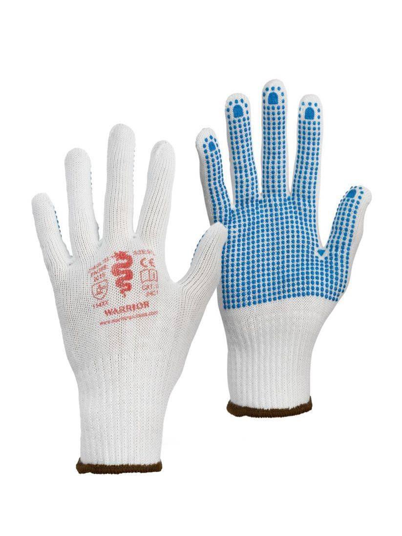 Warrior blue PVC dotted knitted lightweight work glove - 12 pairs #GL155