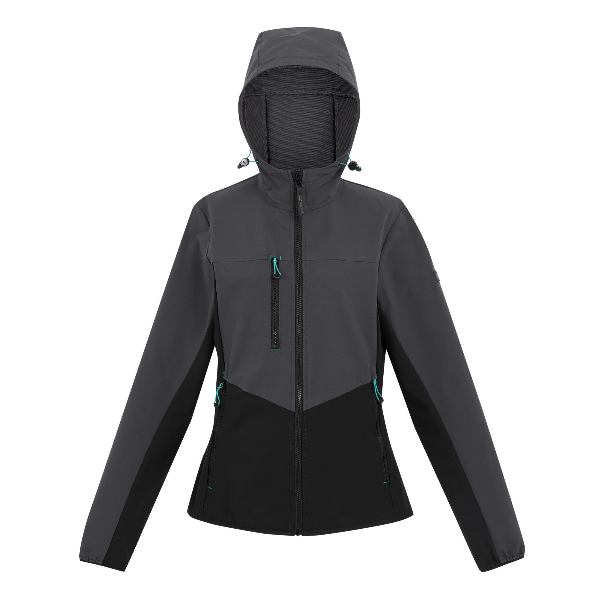 Regatta Ada seal grey/black womens stretch softshell jacket #TRA740