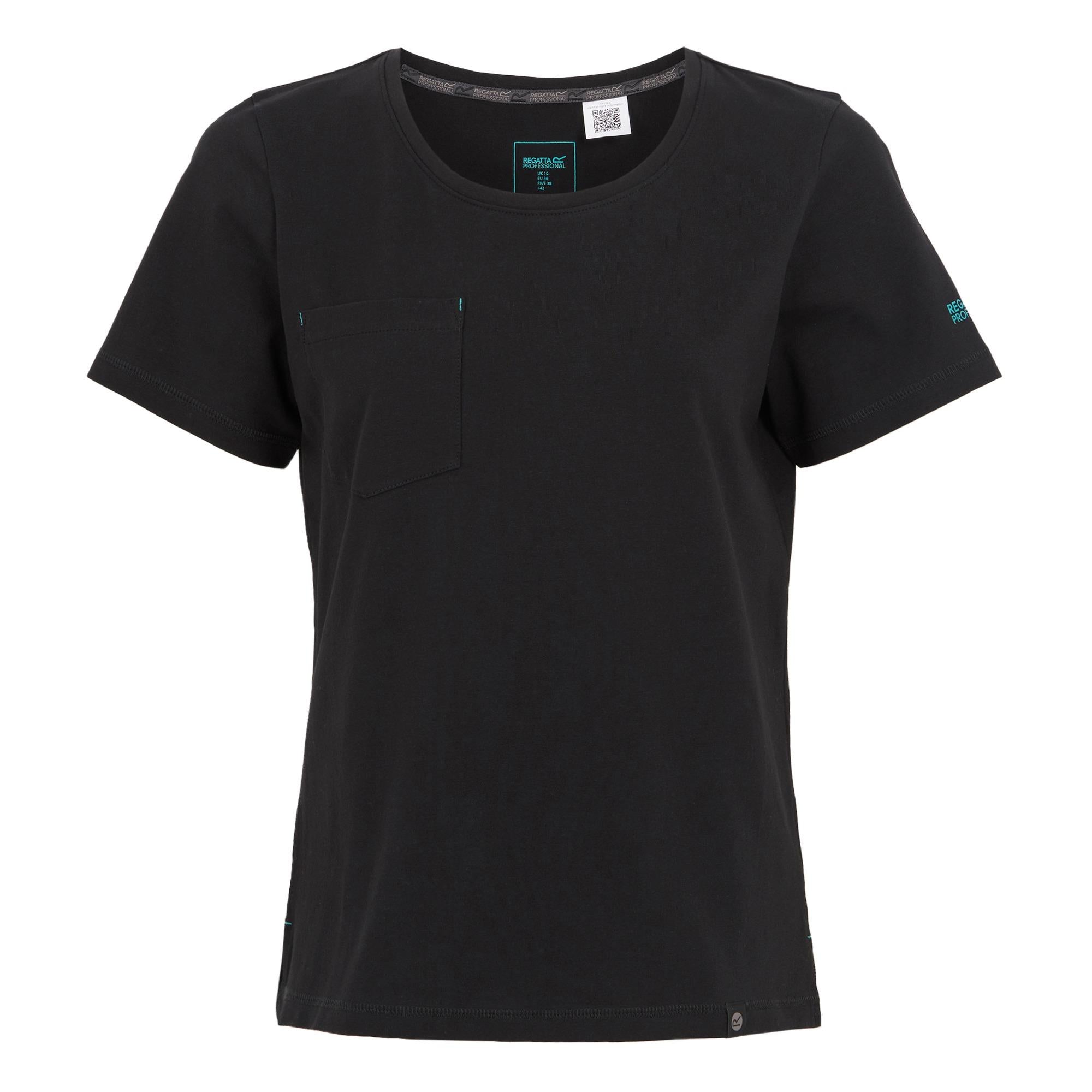 Regatta Ada womens black cotton stretch work t-shirt #TRS242