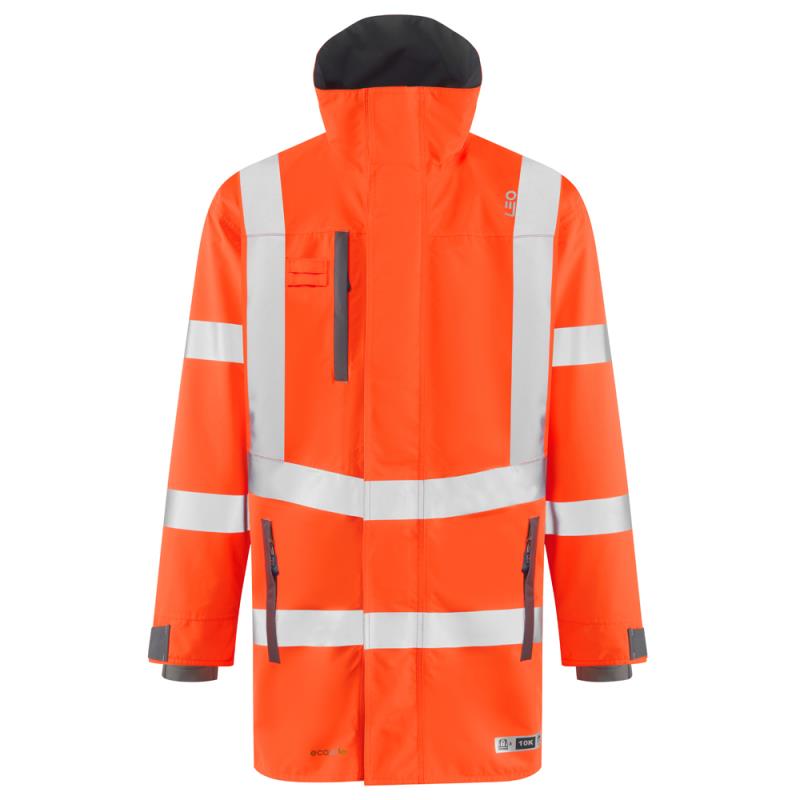 Leo Eastleigh Ecoviz orange high visibility rail work anorak coat jacket #A07
