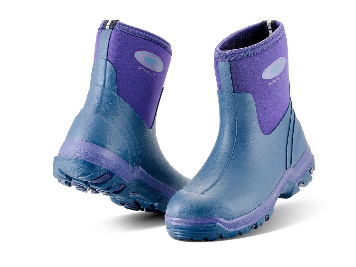 Grubs Midline womens violet rubber ankle waterproof insulated wellington boot