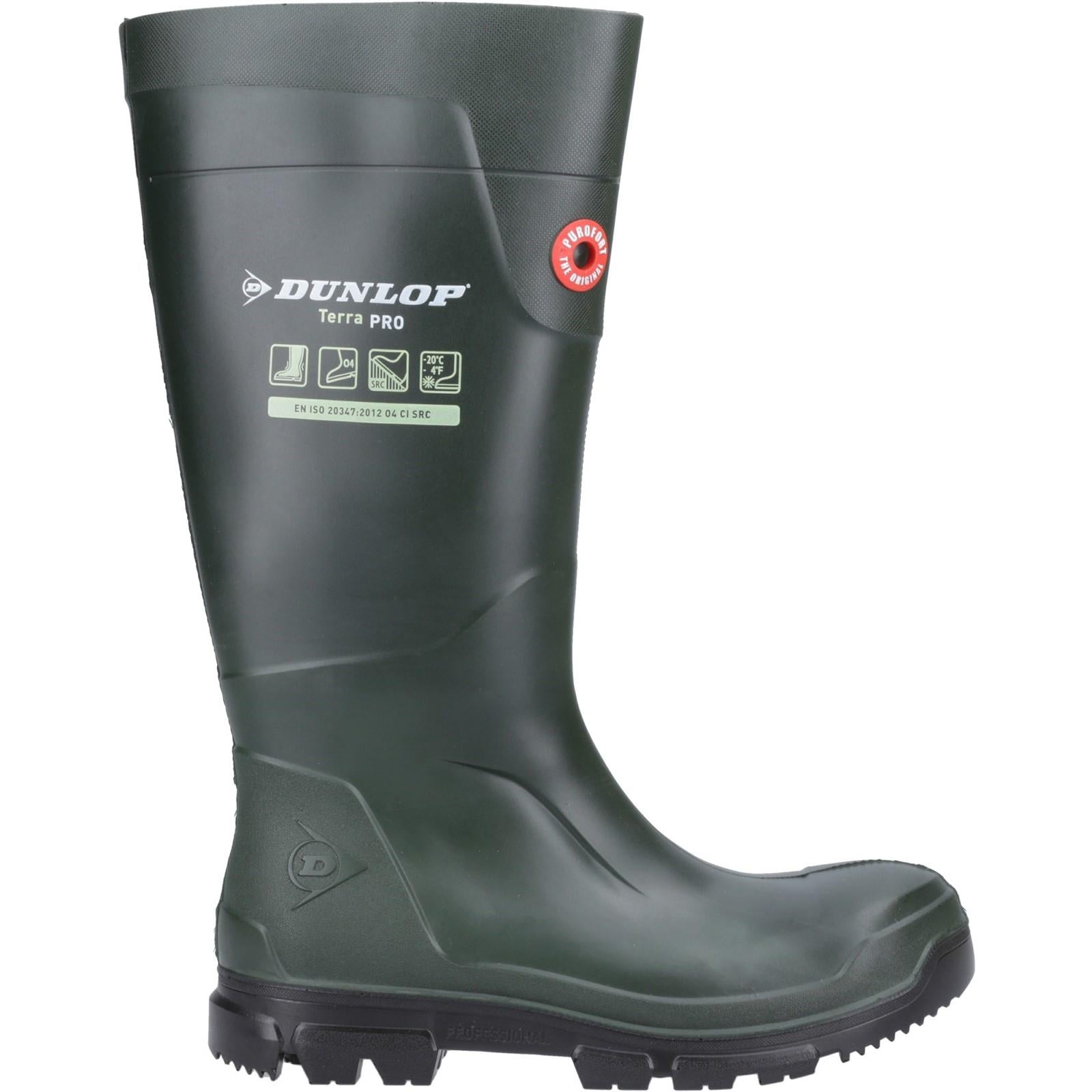 Dunlop TerraPro S5 green steel toe/midsole work safety wellington boots #LJ2KL01