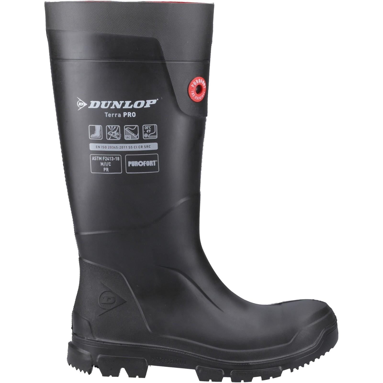 Dunlop TerraPro S5 black steel toe/midsole work safety wellington boots #LJ2HD02
