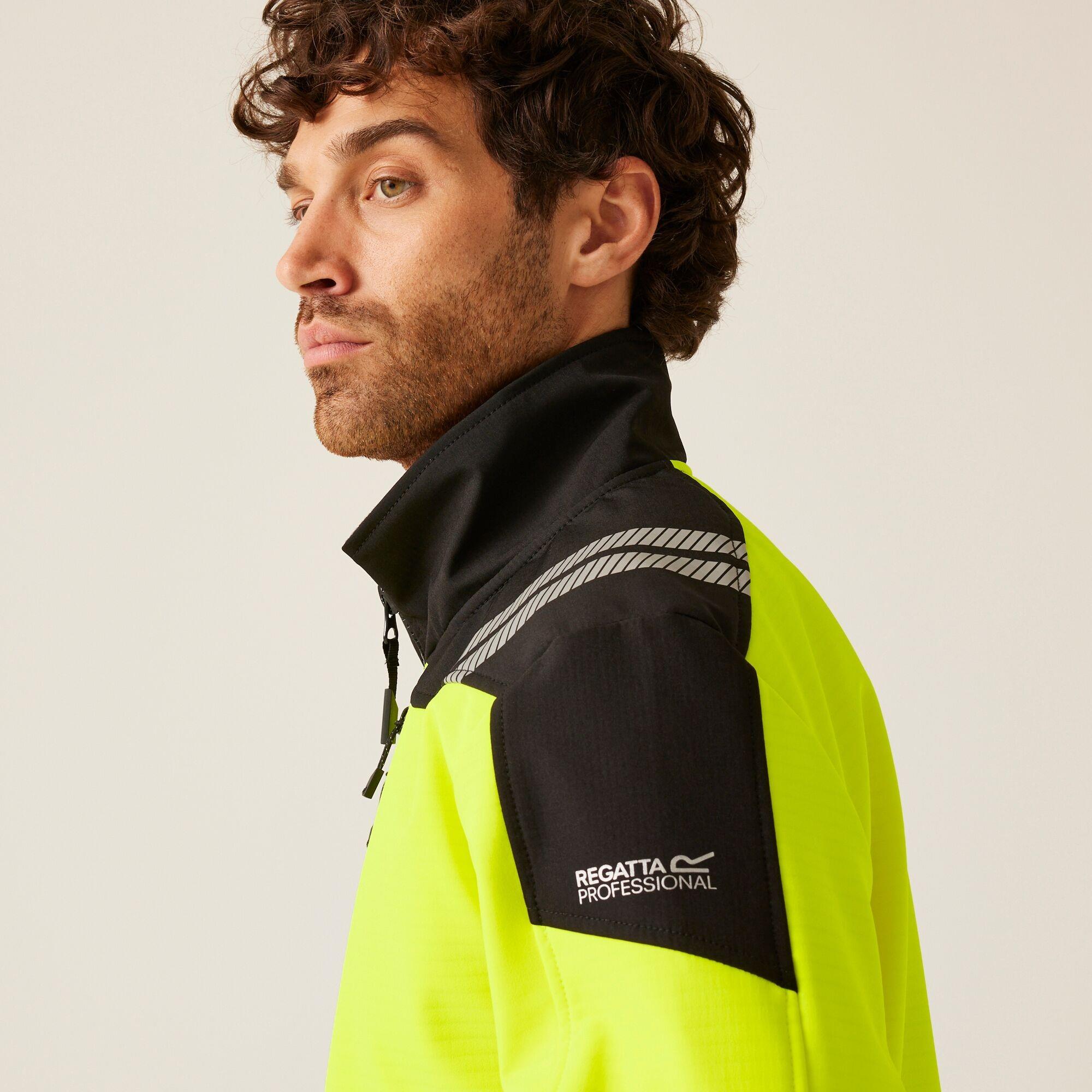 Regatta High Visibility X-Pro 3 Layer black/yellow softshell work jacket #TRA760