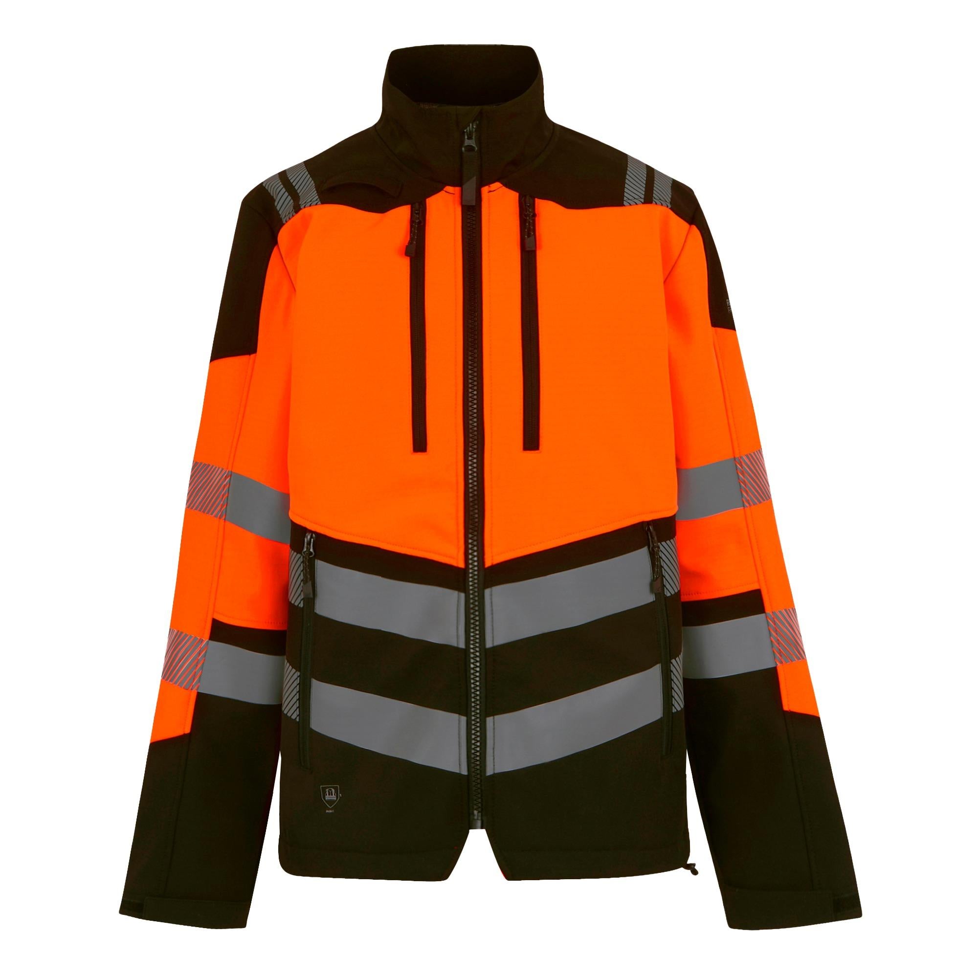 Regatta High Visibility X-Pro 3 Layer black/orange softshell work jacket #TRA760