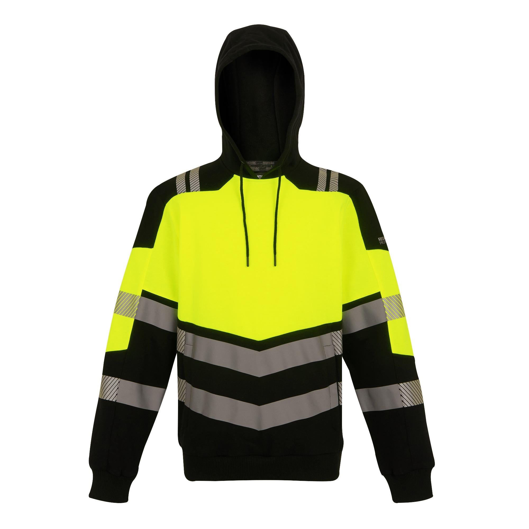 Regatta High Visibility X-Pro black/yellow work sweatshirt hoodie #TRF780