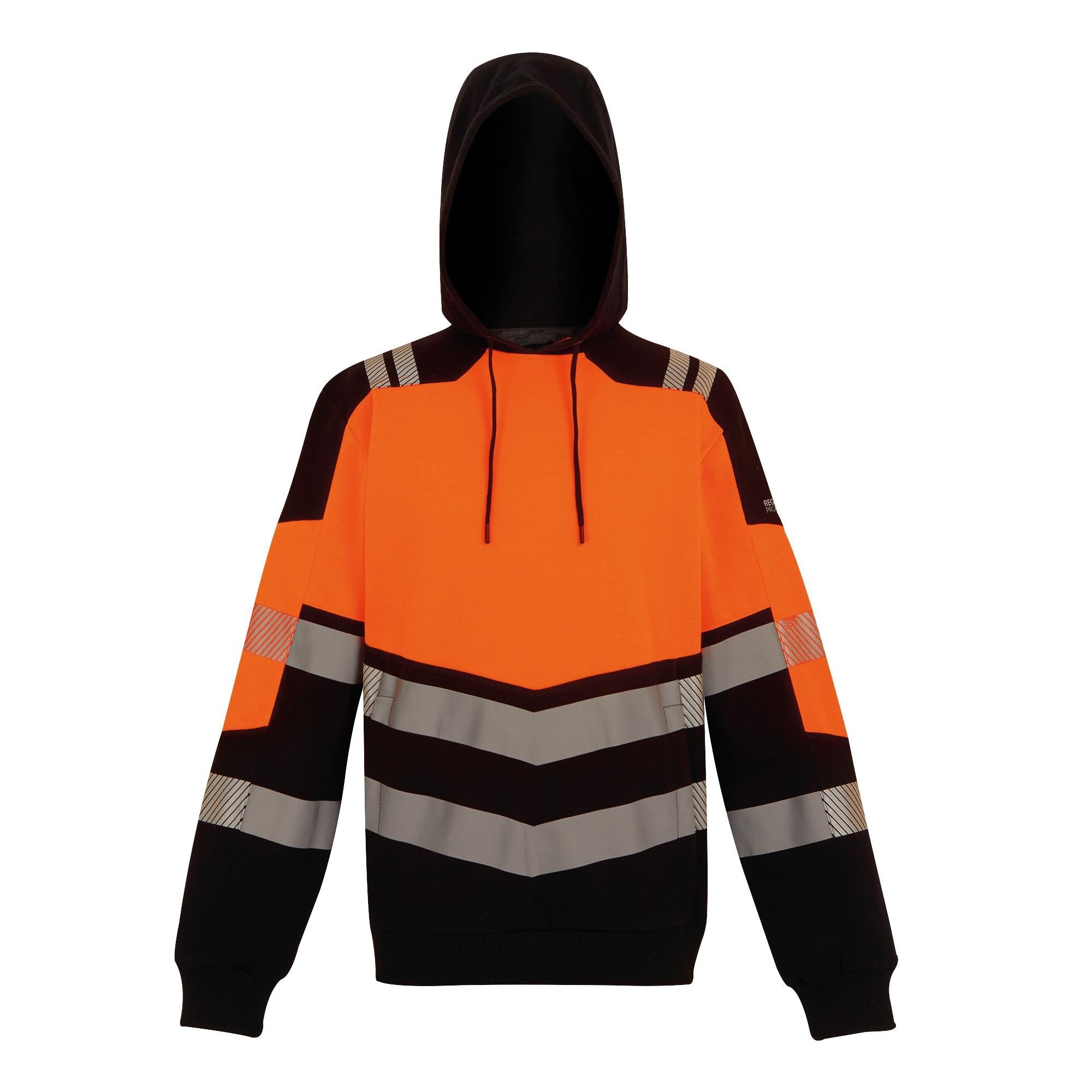 Regatta High Visibility X-Pro black/orange work sweatshirt hoodie #TRF780