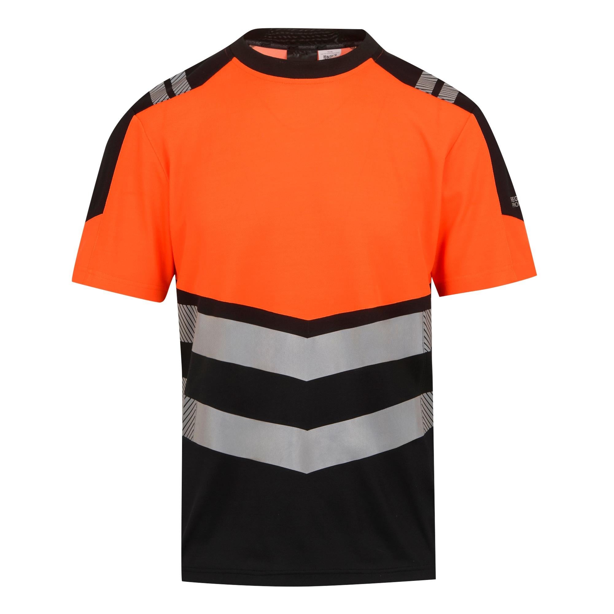 Regatta High Visibility X-Pro black/orange work tee t-shirt #TRS280