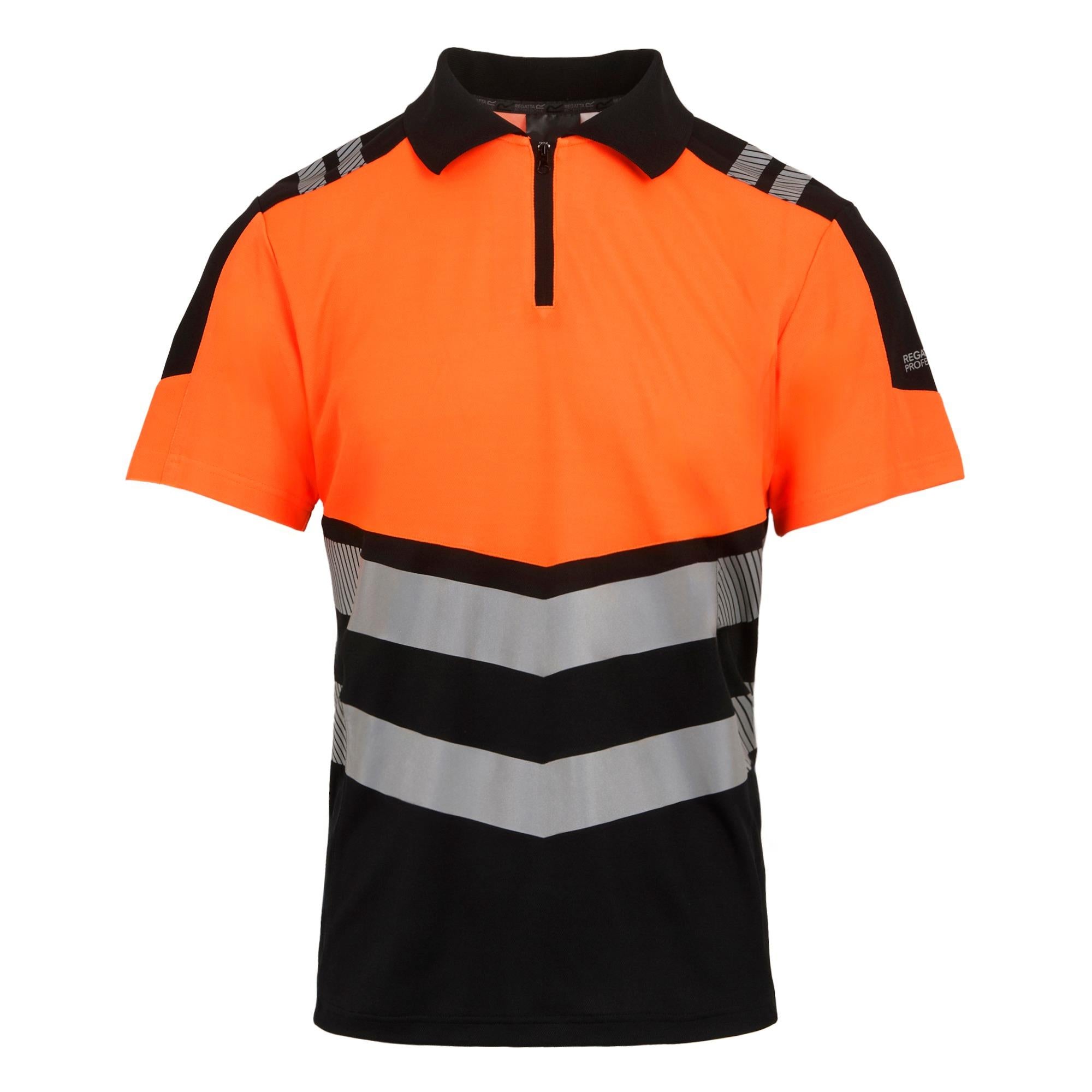 Regatta High Visibility X-Pro black/orange work polo shirt #TRS281