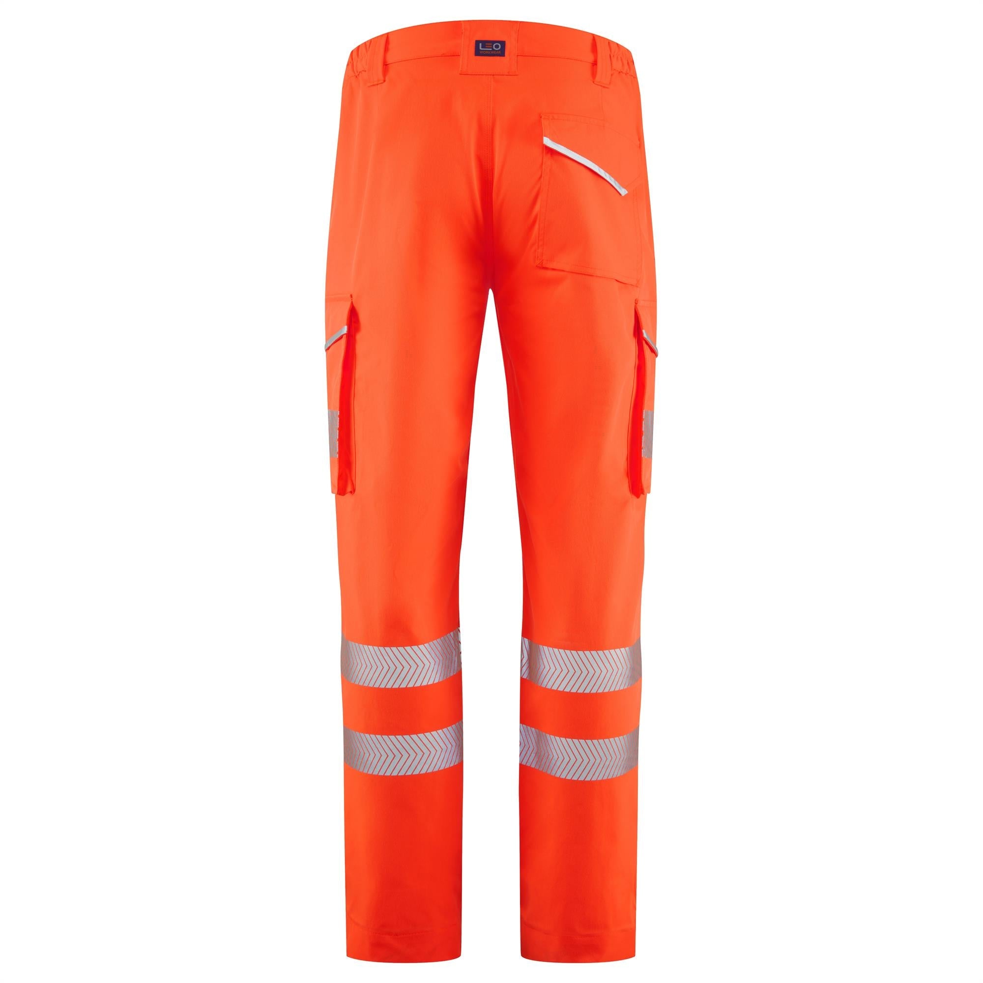 Leo Winsford EcoViz orange high visibility stretch work cargo trousers