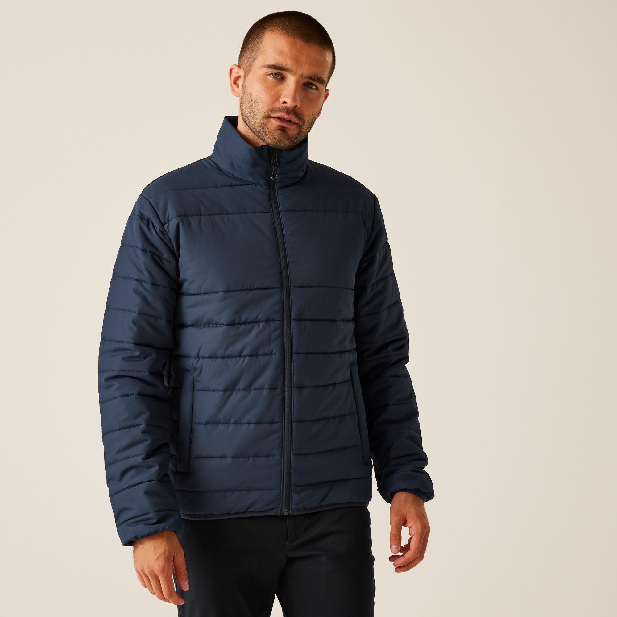Regatta Essential navy blue water repellent thermal jacket coat #TRA580