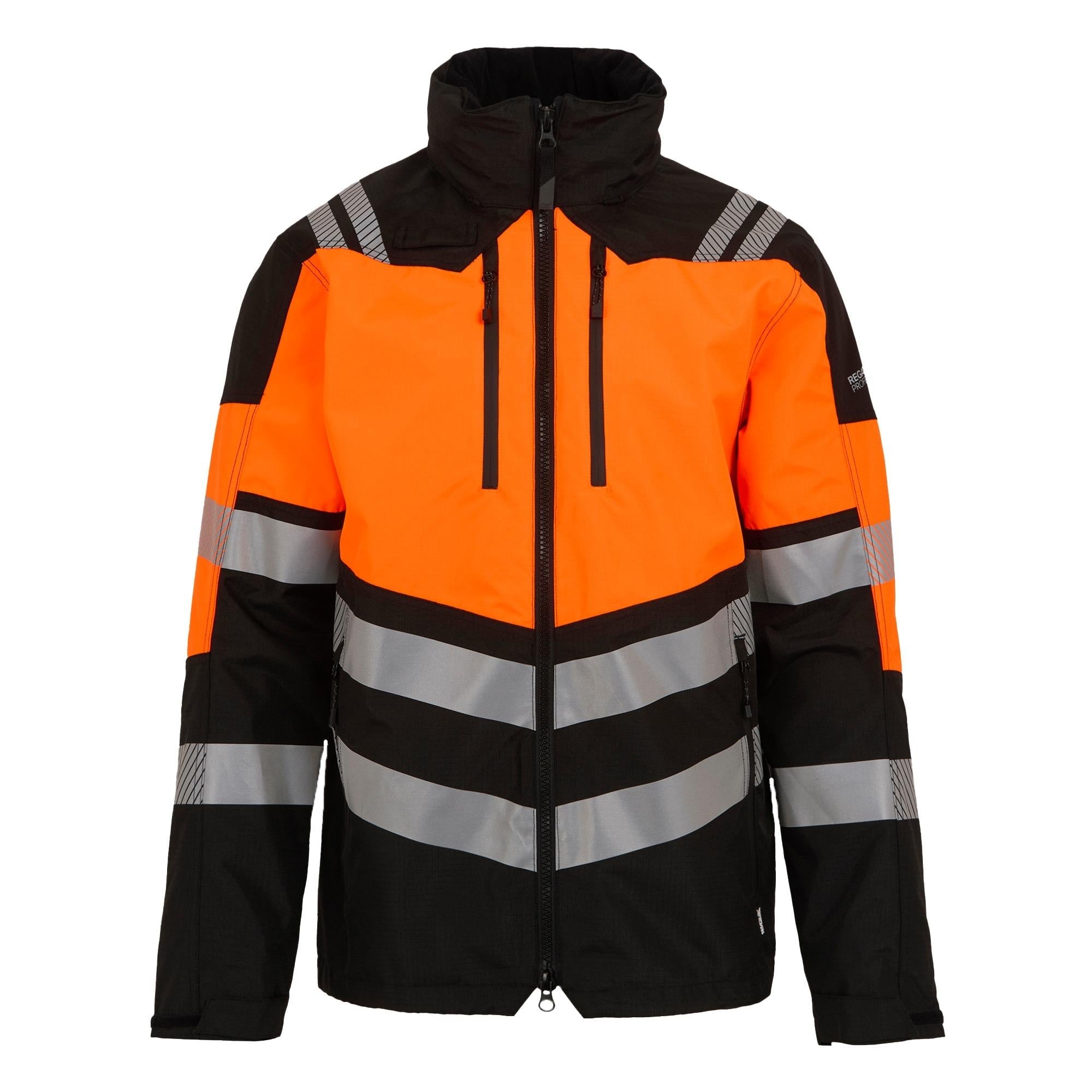 Regatta Hi-Vis X-Pro orange/black waterproof work shell jacket coat #TRW550
