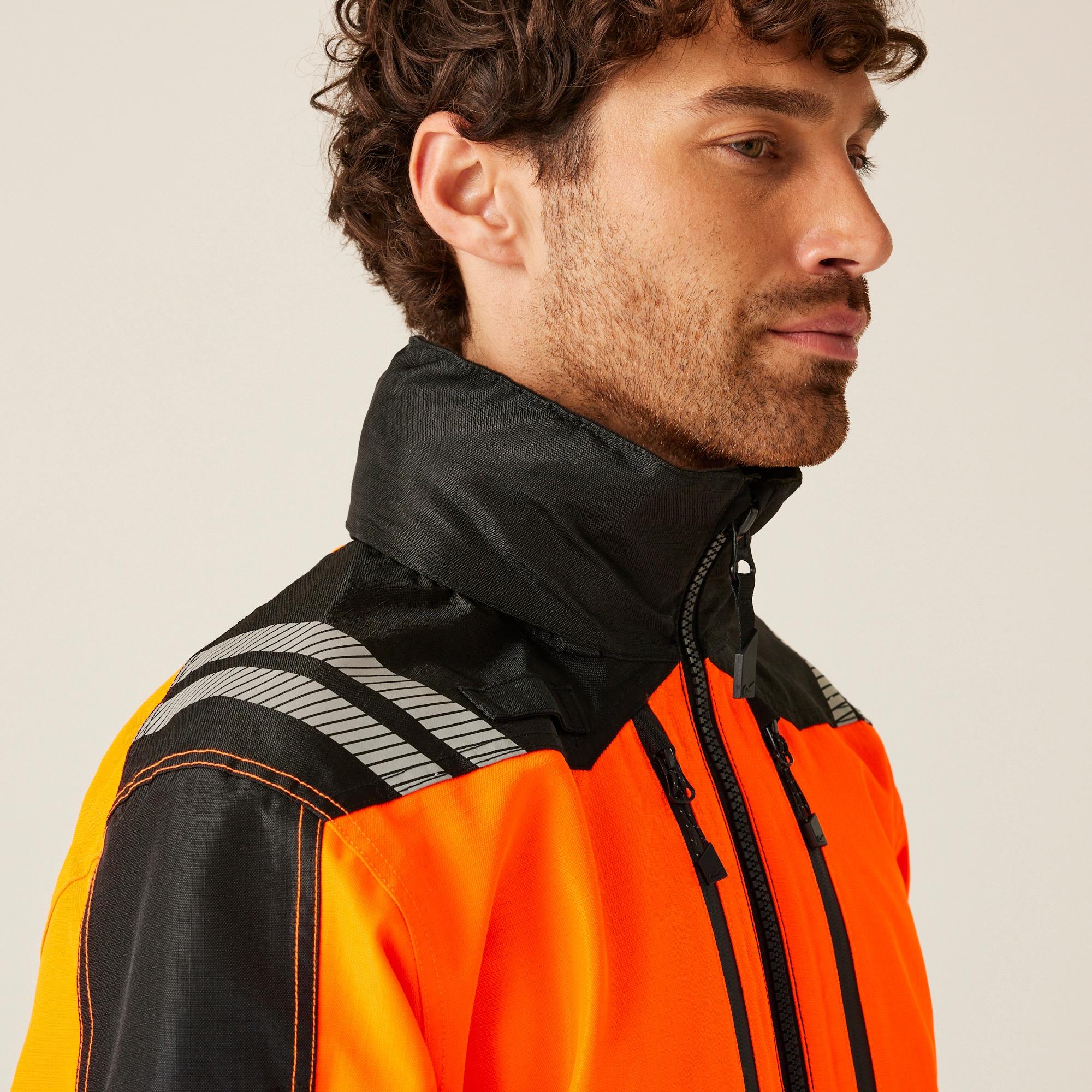 Regatta Hi-Vis X-Pro orange/black waterproof work shell jacket coat #TRW550