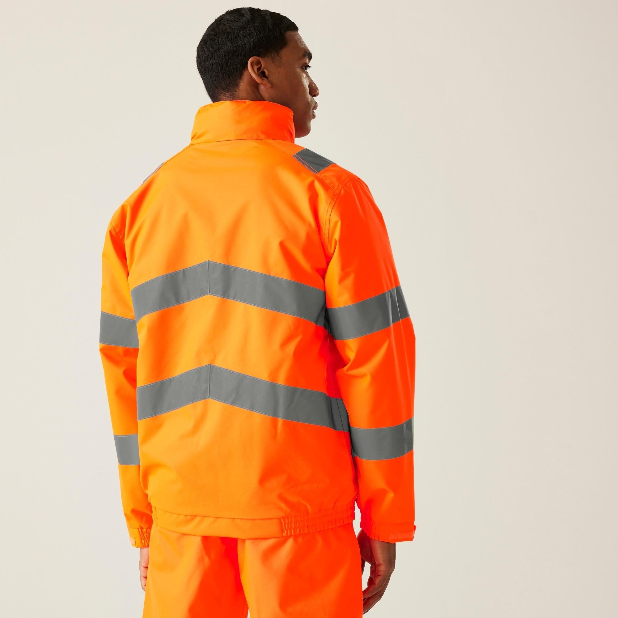 Regatta Pro Contract Dover high visibility orange waterproof work coat