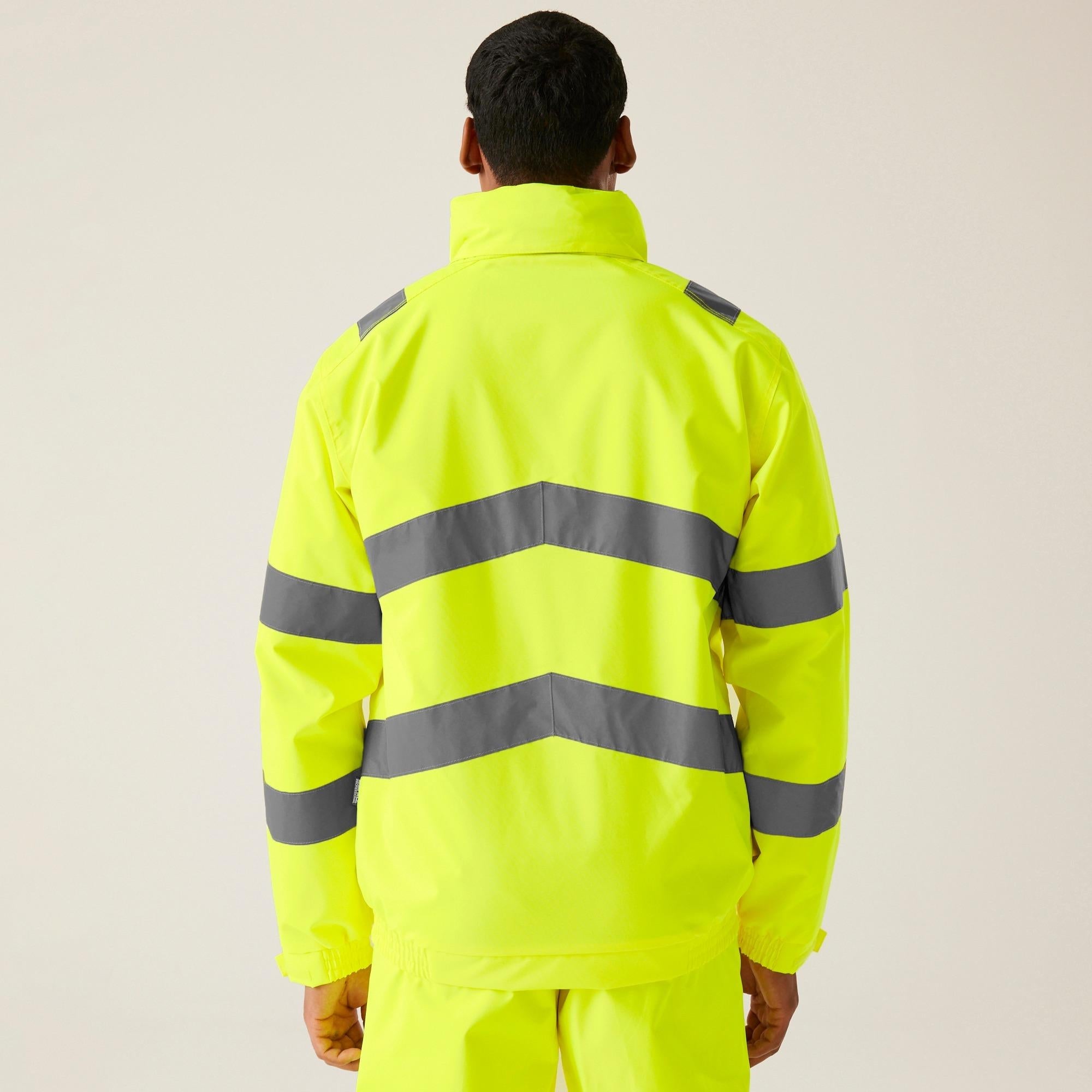 Regatta Pro Contract Dover high visibility yellow waterproof work coat