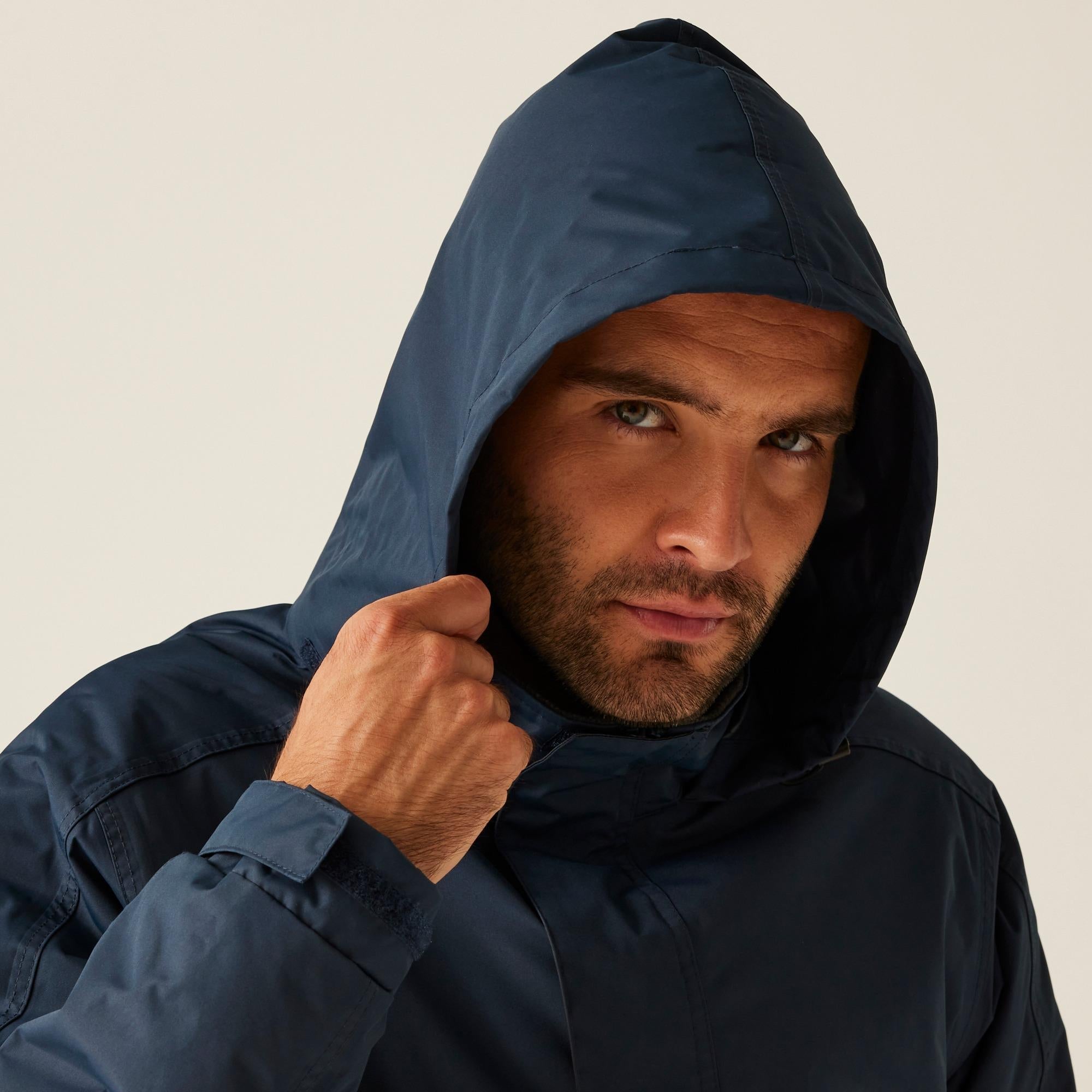 Regatta Dover Parka navy blue warm waterproof jacket coat #TRW597