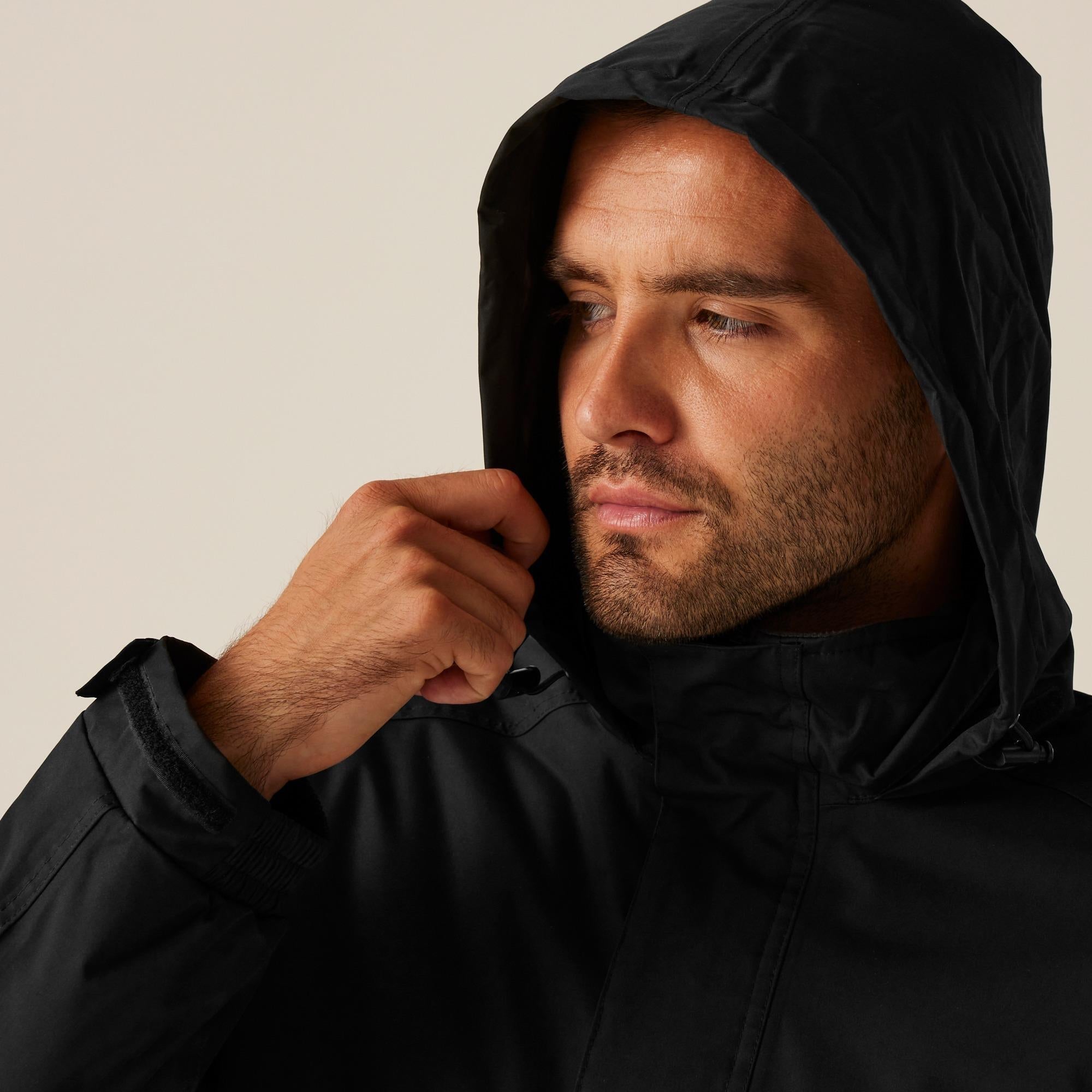 Regatta Dover Parka black warm waterproof jacket coat #TRW597