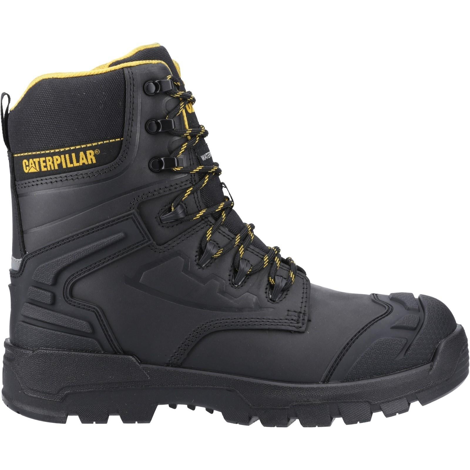 Caterpillar CAT Striver XL 8" black waterproof leather steel toe/midsole safety work boot