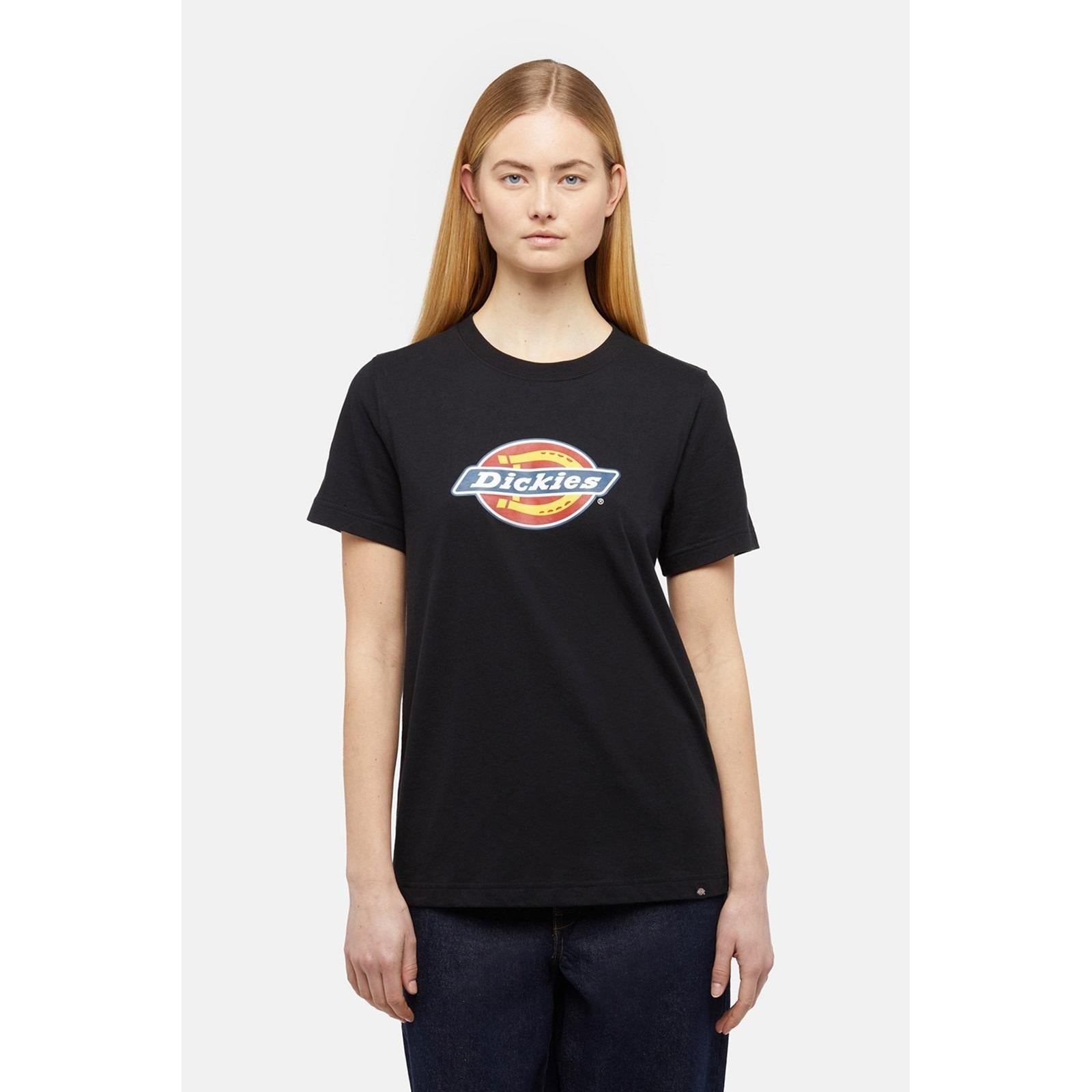 Dickies Tricolor Logo black womens heavyweight cotton Tee T-shirt