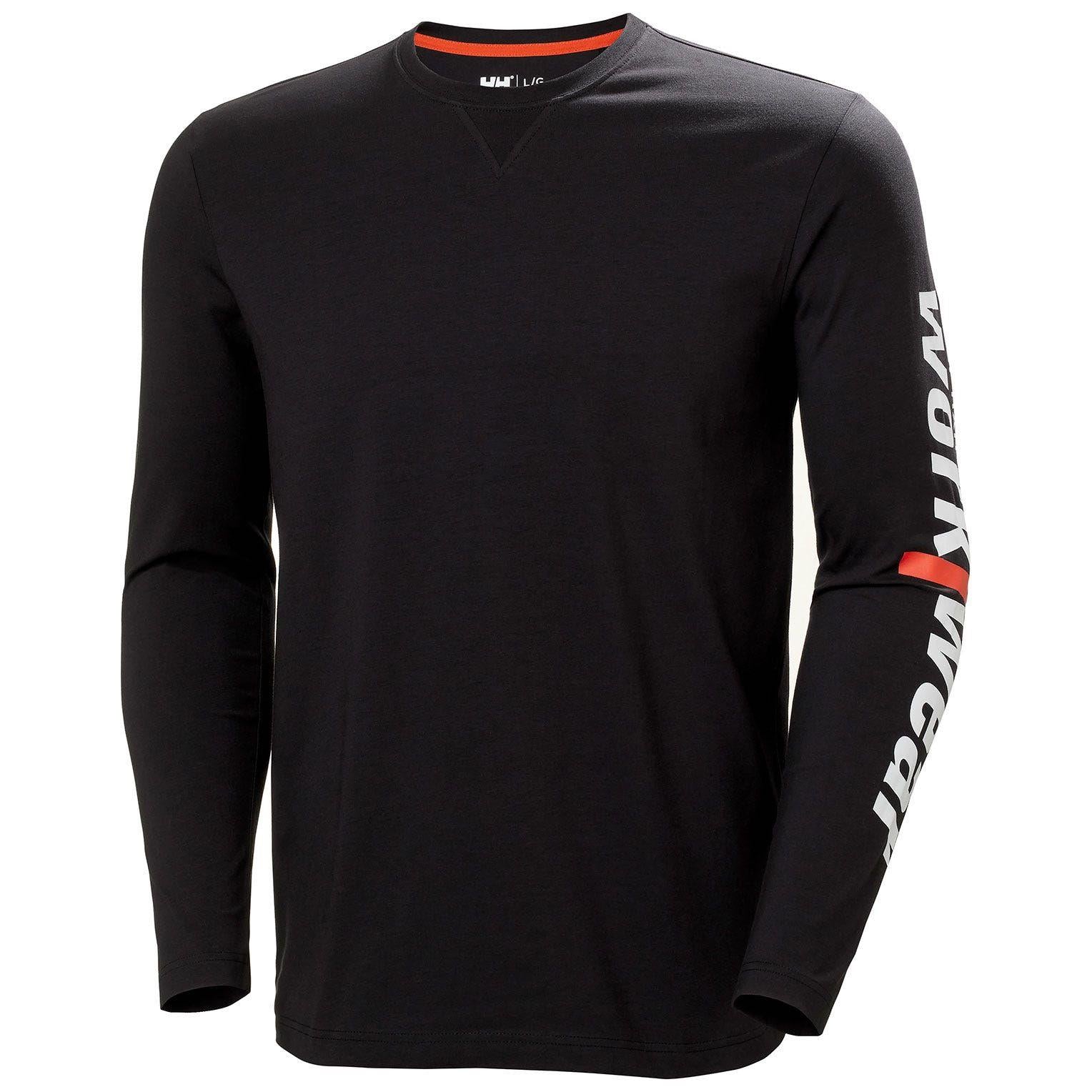 Helly Hansen Logo black organic cotton long sleeve Tee T-shirt
