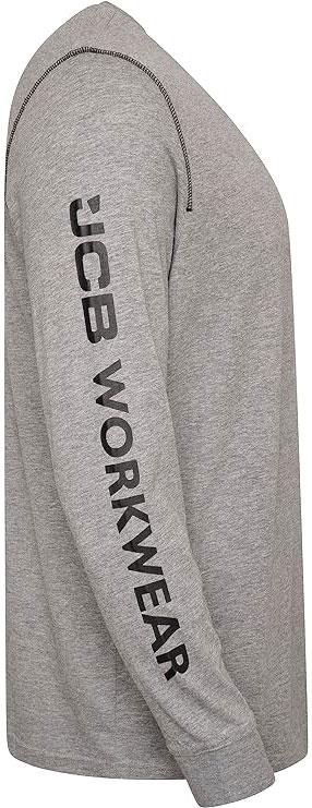 JCB Banner grey men's cotton long-sleeve work T-shirt #BT/G