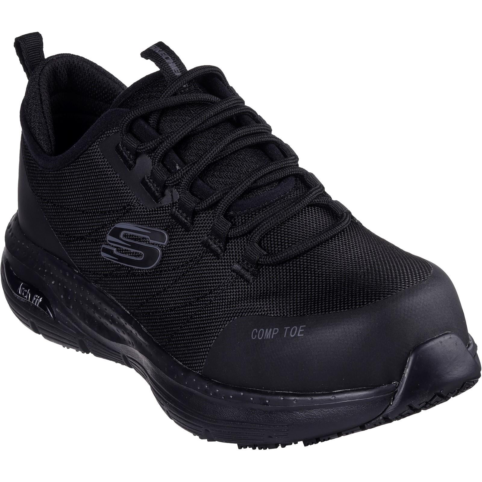 Skechers Ebinal S3 womens black composite toe/midsole work safety trainers shoes