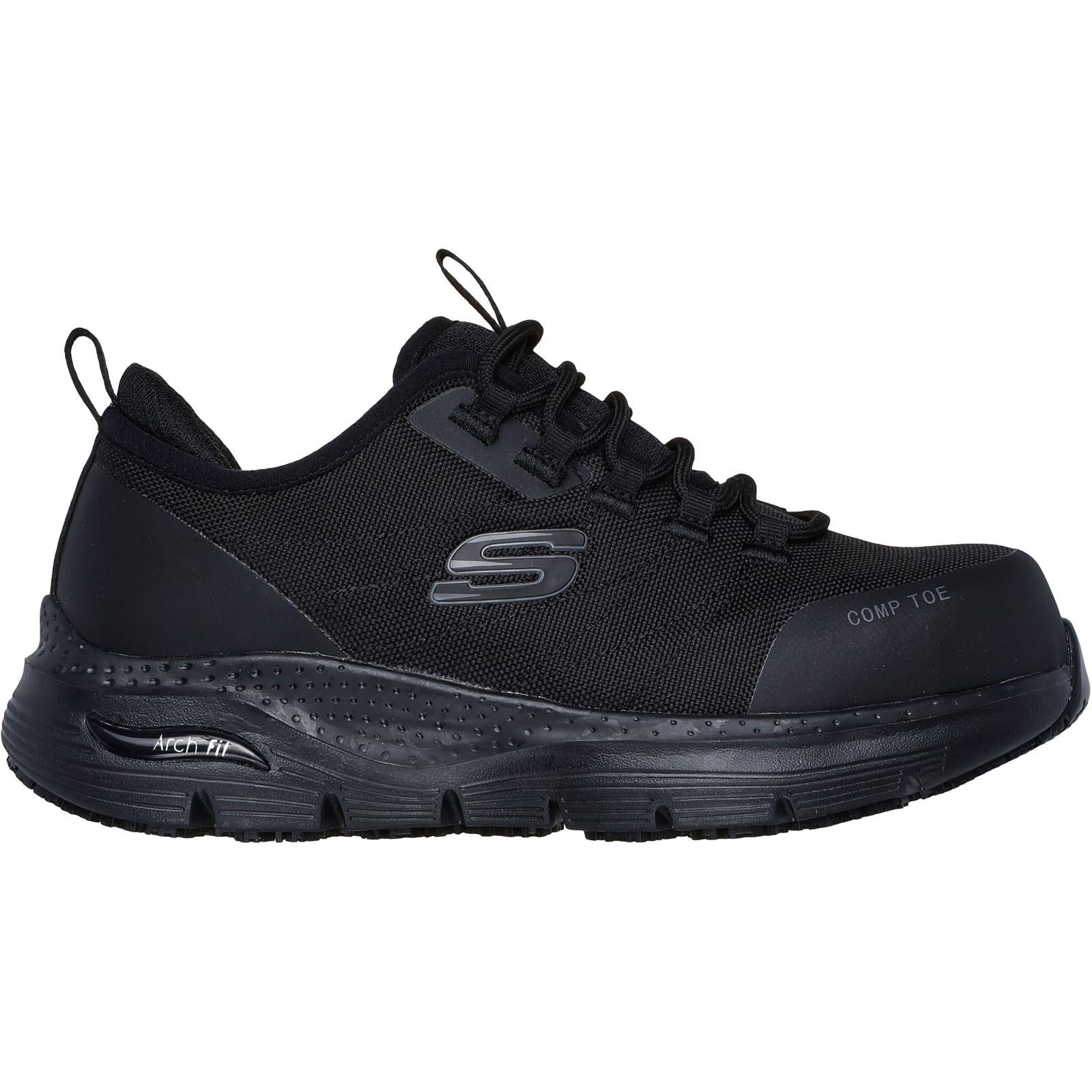 Skechers Ebinal S3 womens black composite toe/midsole work safety trainers shoes