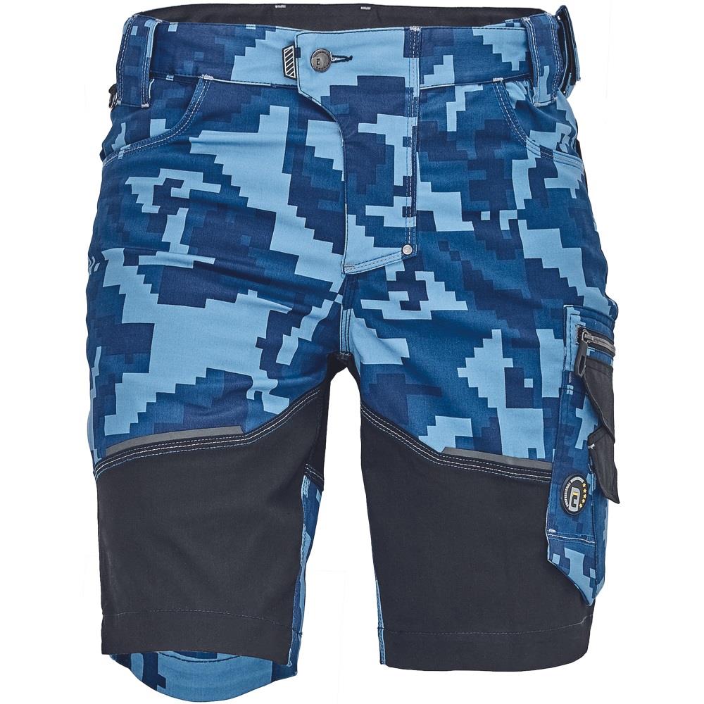 Cerva NEURUM CAMOU navy camouflage stretch work cargo shorts