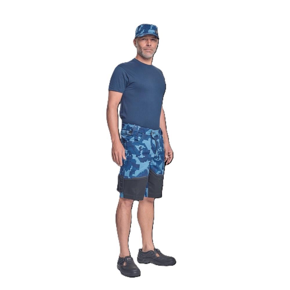 Cerva NEURUM CAMOU navy camouflage stretch work cargo shorts