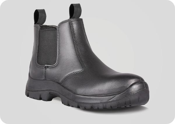 Titan Chelsea S3 unisex black leather steel toe/midsole safety dealer boot