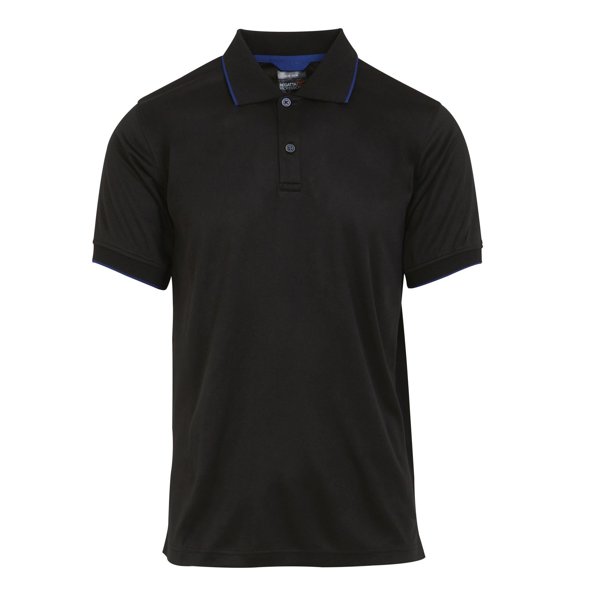 Regatta Navigate black/royal blue men's short-sleeve polo-shirt #TRS264