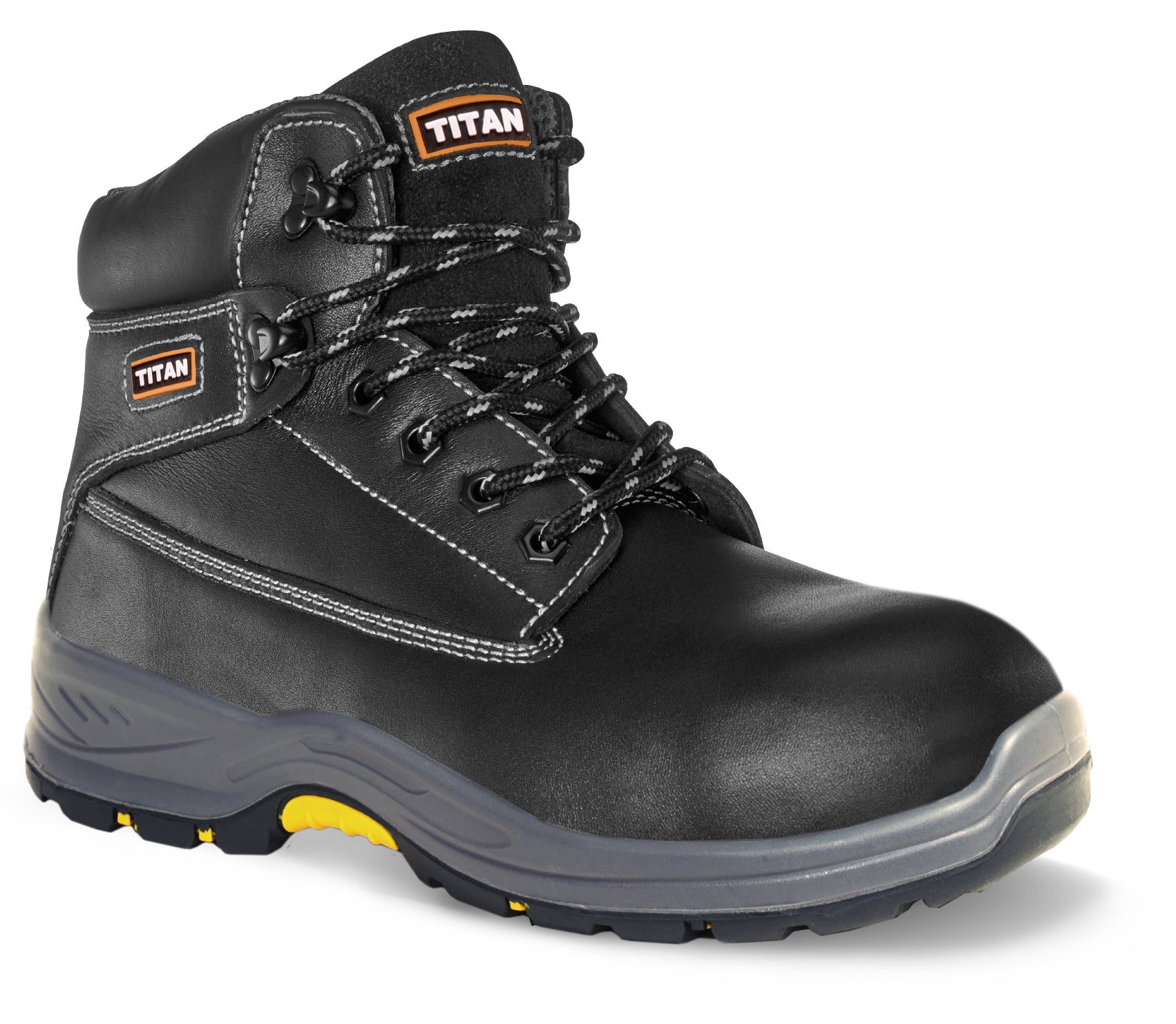 Titan Holton S3 black leather steel toe/midsole safety work boot